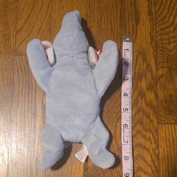 BOGO Ty Gray Elephant Plush with Flag Patch - Picture 7 of 7